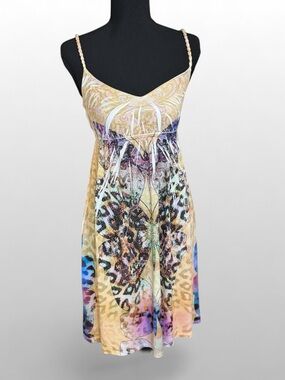 S Twelve Butterfly Dress Y2K Rhinestone Slip Dress Spaghetti Strap